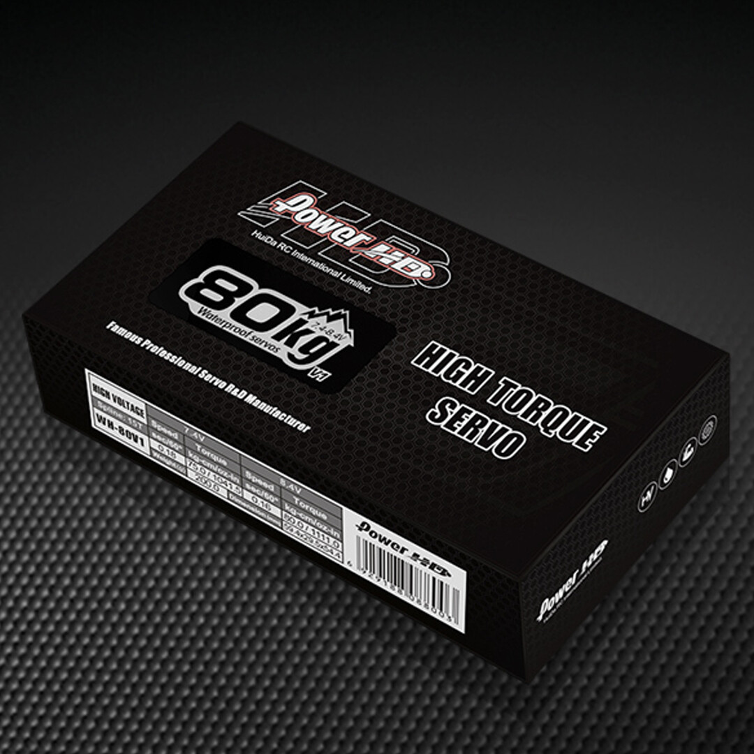 POWER HD WH-80V1 80KG High Torque 1111.0 oz / 0.16 Steel Gear 1/5th-1/6th Servo