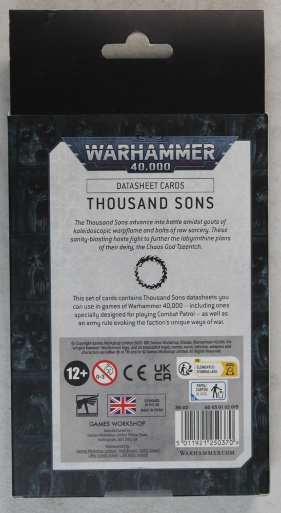 Warhammer 40,000 40k Thousand Sons Datasheet Cards New Unopened