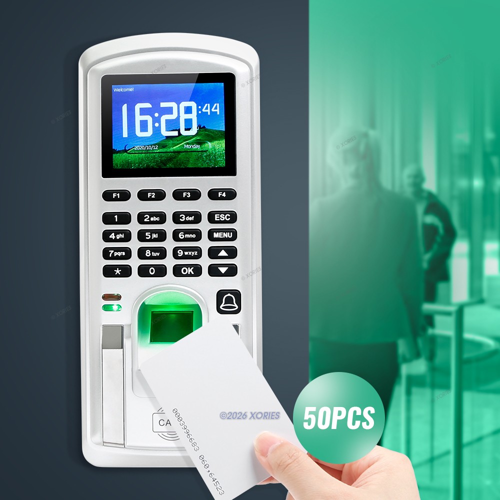 Fingerprint Time Clock And Access Control With 50pcs RFID Cards+ TCP/IP+ USB