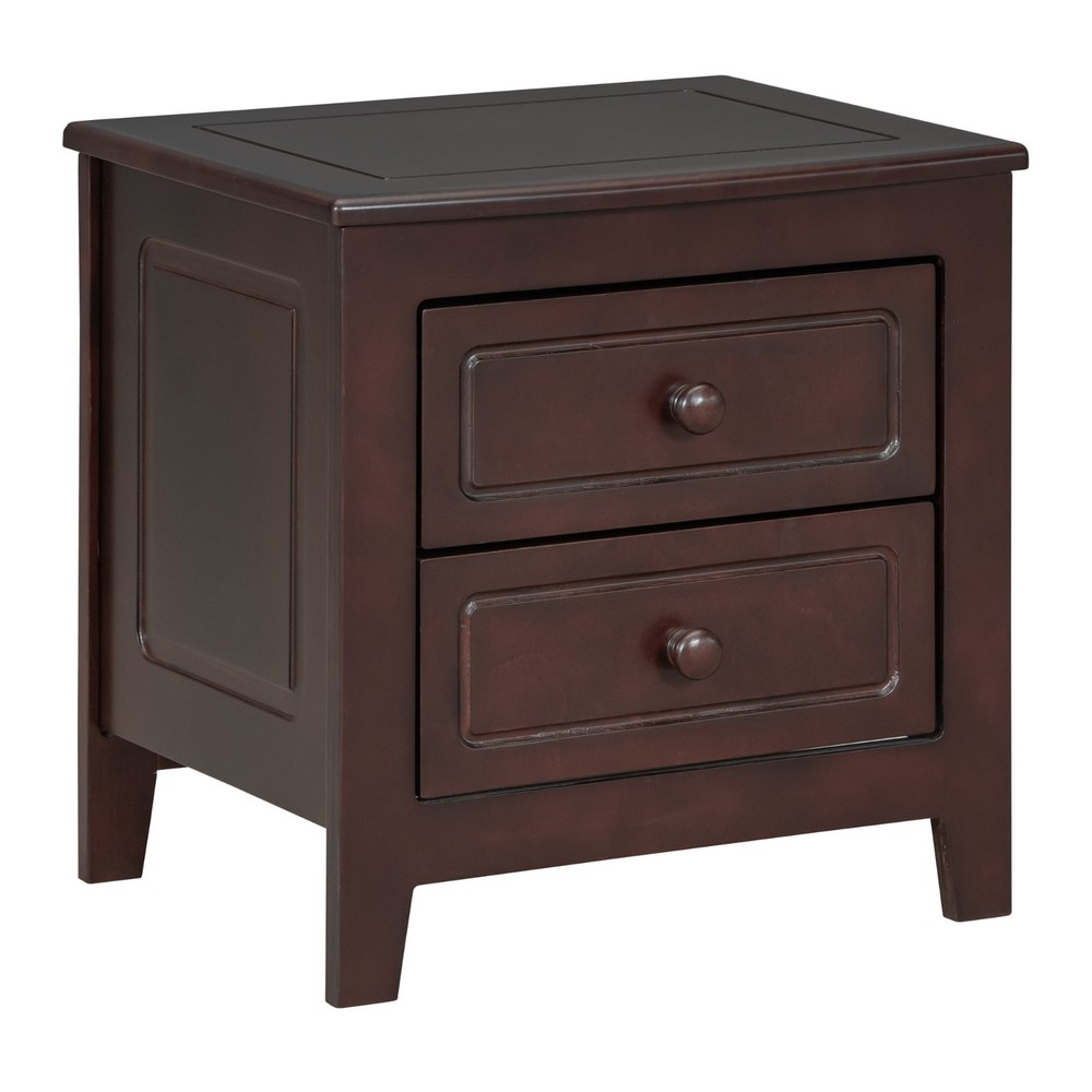 3-Piece Bedroom Set: Queen Size Wood Platform Bed + 2 Nightstands