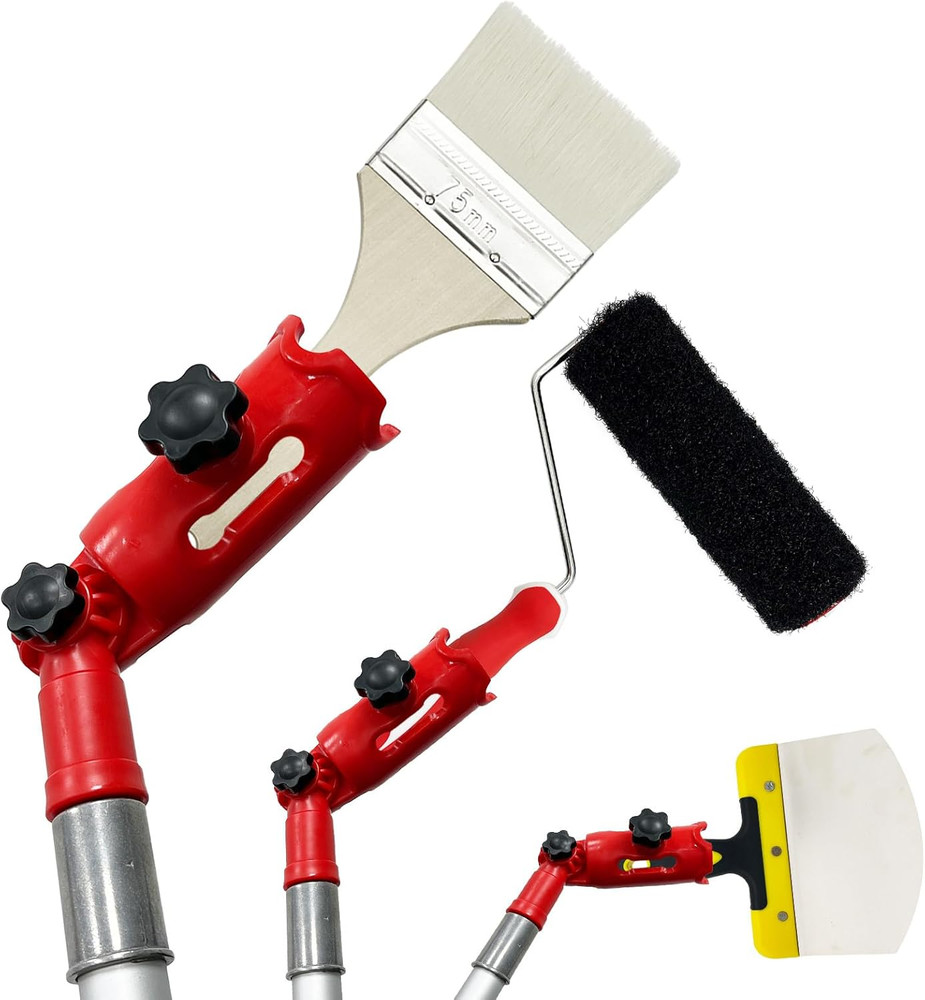 Multi-Angle Paint Brush Extender Red, Paint Edger Tool for High Ceilings, Extens