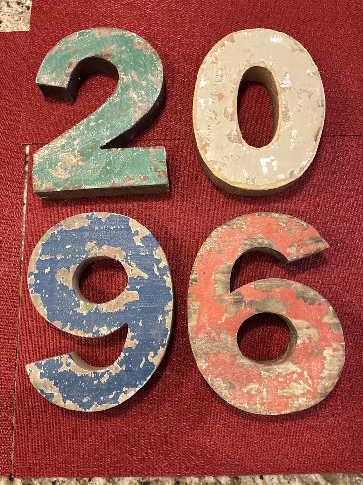 Set Vintage 7” Numbers - 2, 0, 6, 9 With Brackets