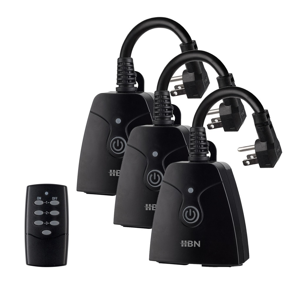 HBN 3 Pack Outlets Wireless Remote Control Electrical Outlet Switch With Remote