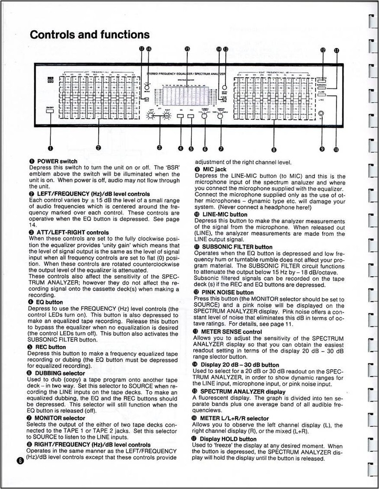 BSR EQ-3000 Stereo Frequency Equalizer Owner's Manual
