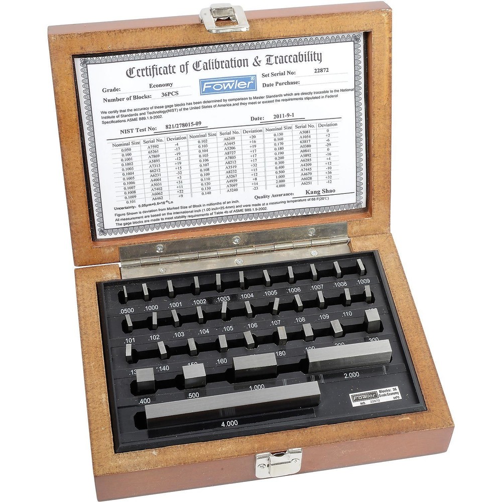 Fowler 53-672-036-0 Shop-Blox Rectangular Gage Block Set - 36 Piece