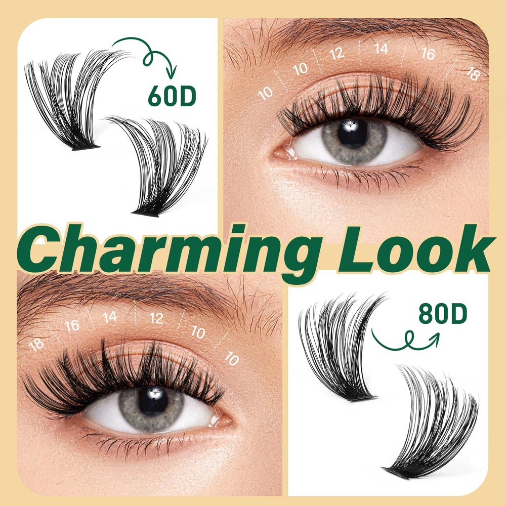 Lash Clusters Kit DIY Lash Extension Kit 280pcs Soft Lash Clusters 60D+80D D ...
