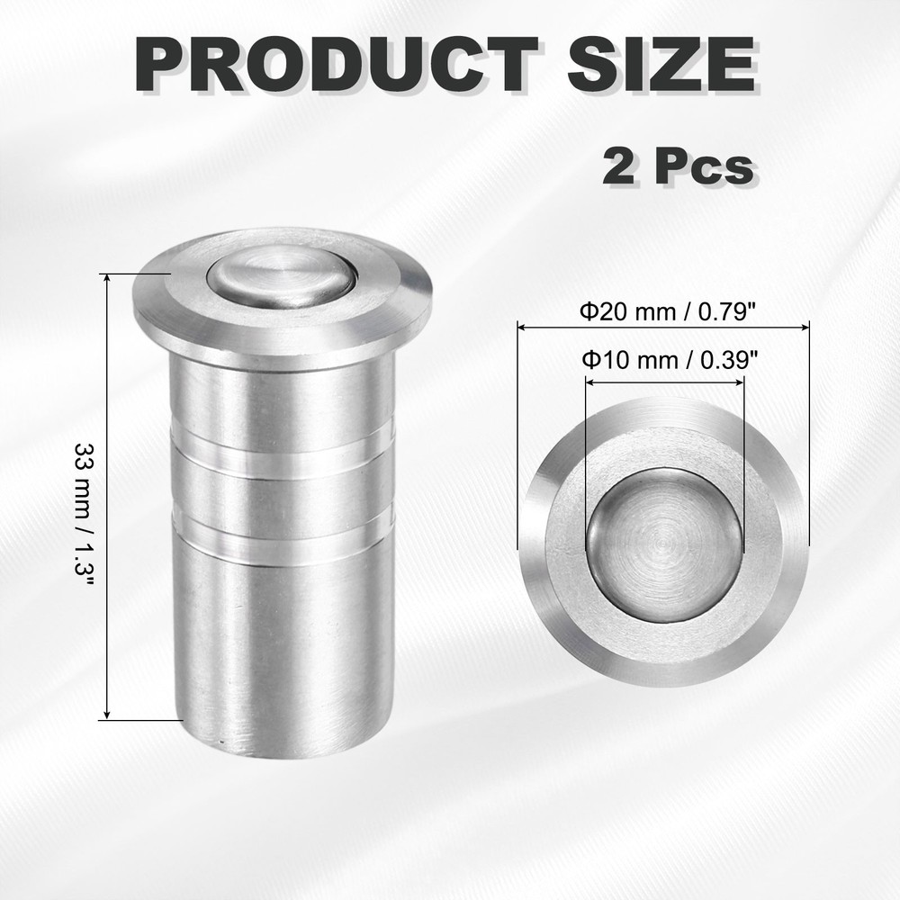 2PCS 0.39" Door Latch Dust Protector, Dust-Proof Sliding Lock Insert, Silver