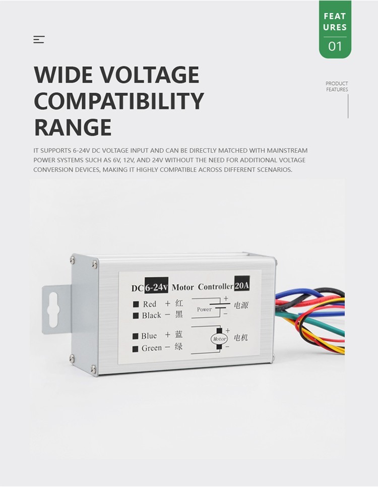 PWM DC Brushed Motor Continuously Variable Transmission Controller Switch 6V~24V