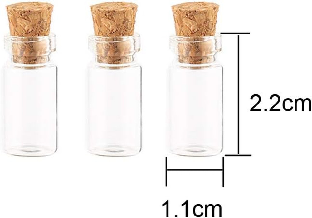 10Pcs/1Ml Empty Sample Glass Bottles Jars Vials Case Container with Cork Stopper