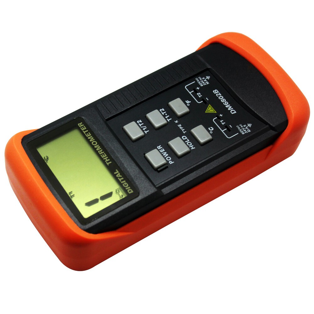 K-Type Two Channel Temperature Tester Sensor DM6802B LCD Digital Thermometer