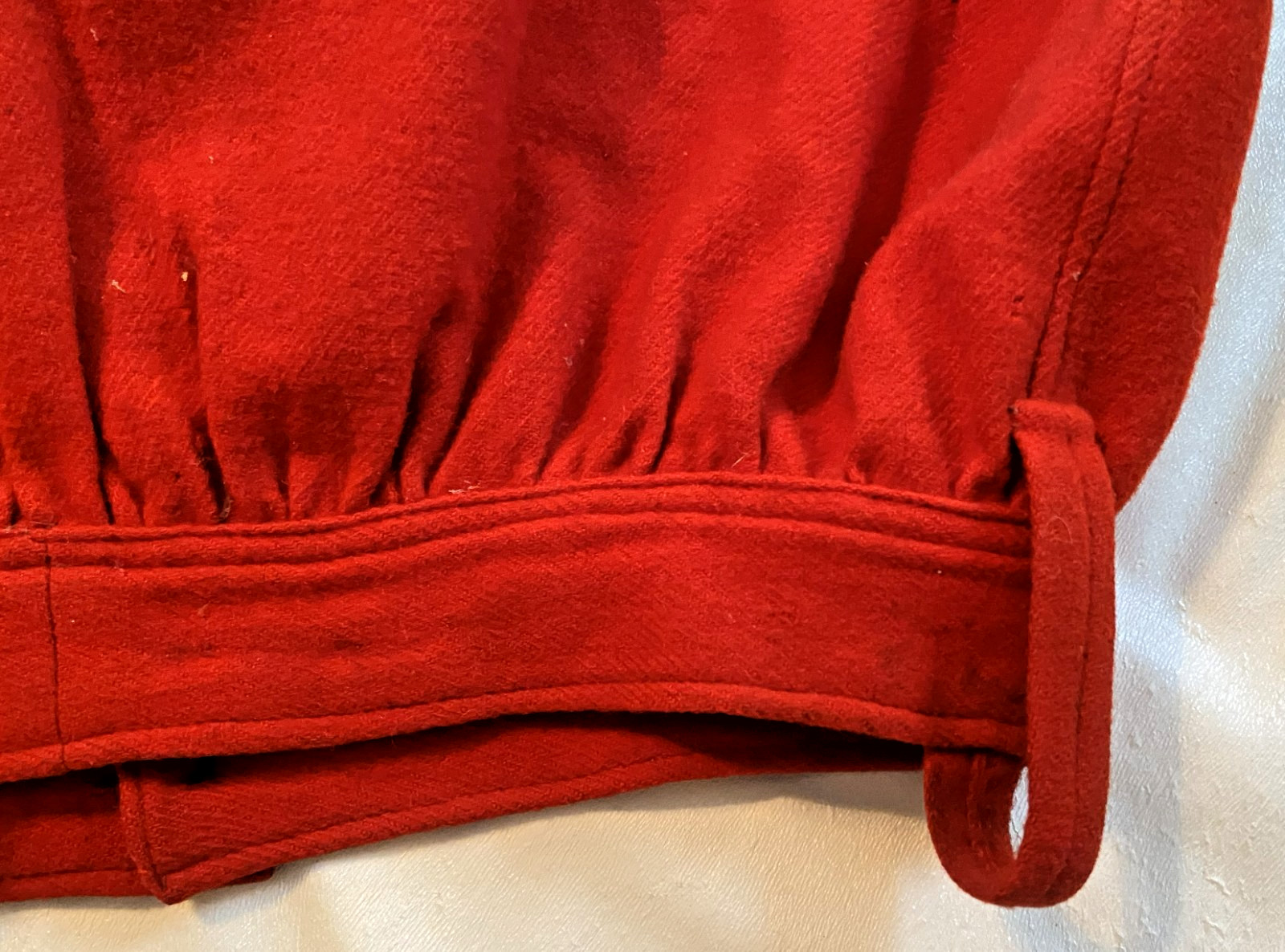 RARE FIND! 1880'S HEAVEY RED WOOL BASEBALL BIB TOP OR FIREMAN BIB TOP-CA7 LOGO