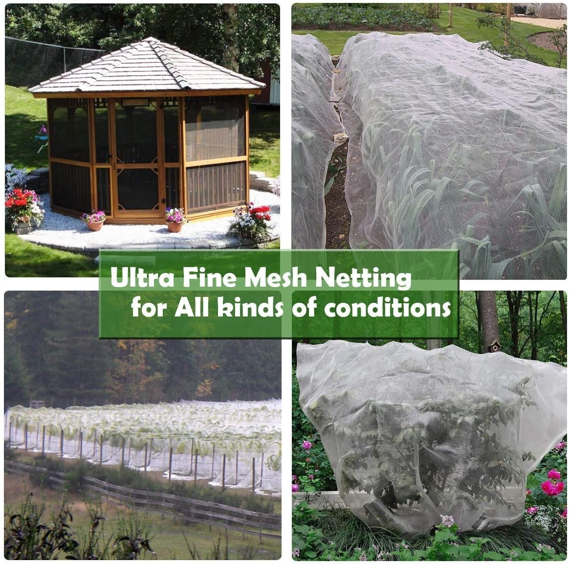 Versatile 10ft x 10ft Ultra Fine Mesh Plant Covers for Gardens & Greenhouses