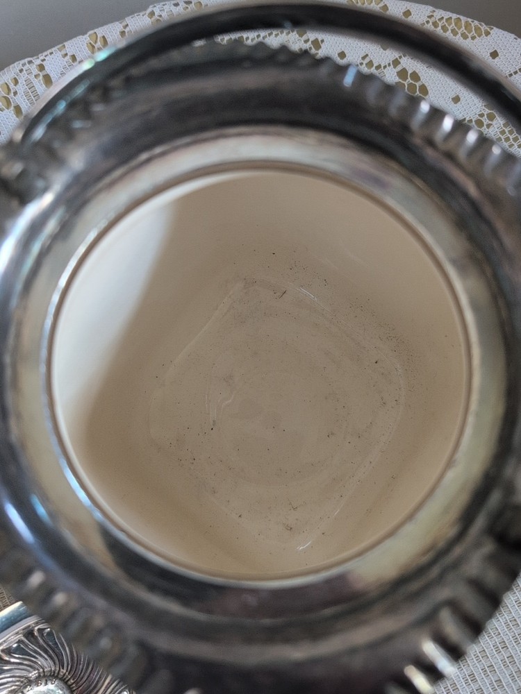 Victorian Biscuit Barrel, Silver Plate Lid