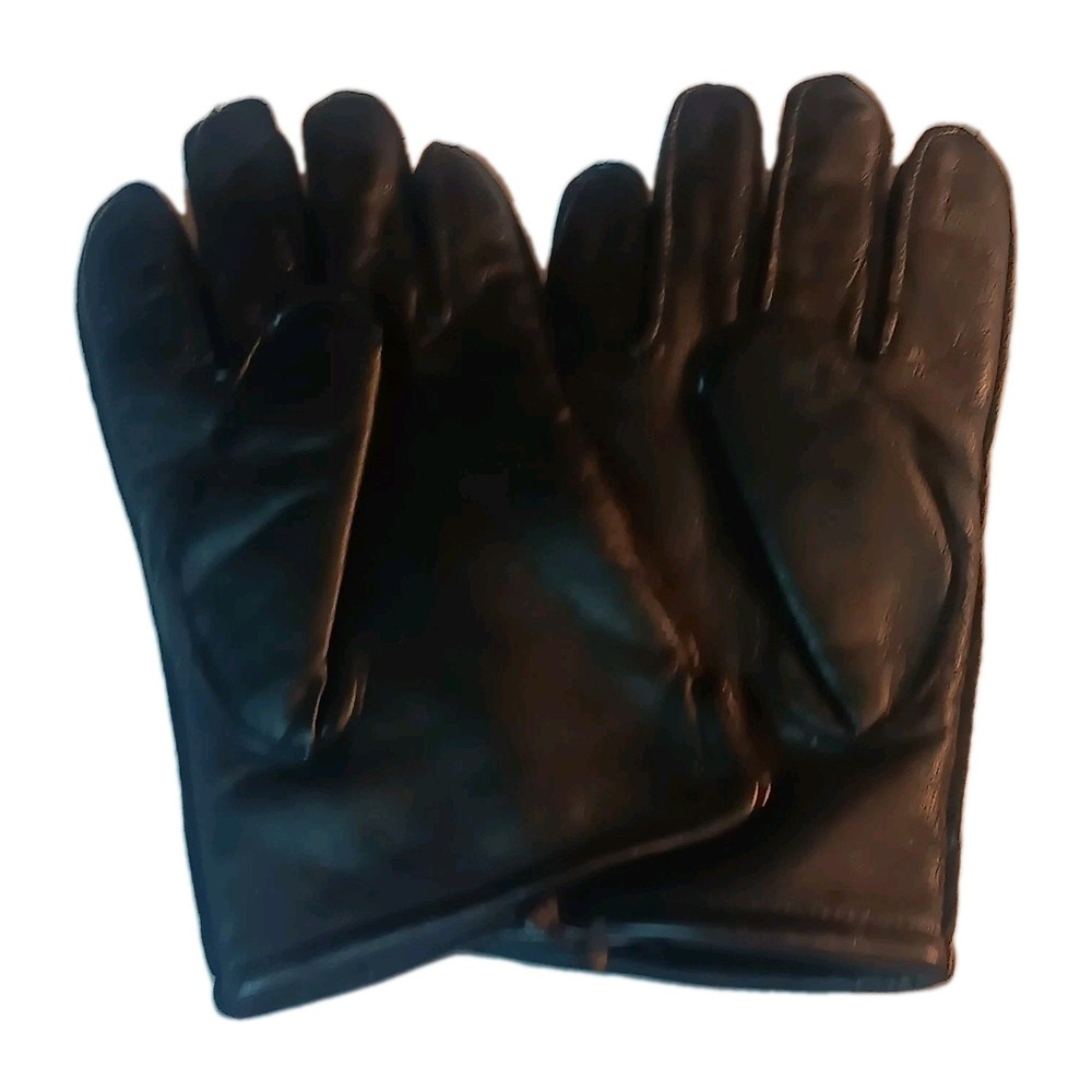 Men's Thinsulate Genuine Leather Gloves, Medium, Black.