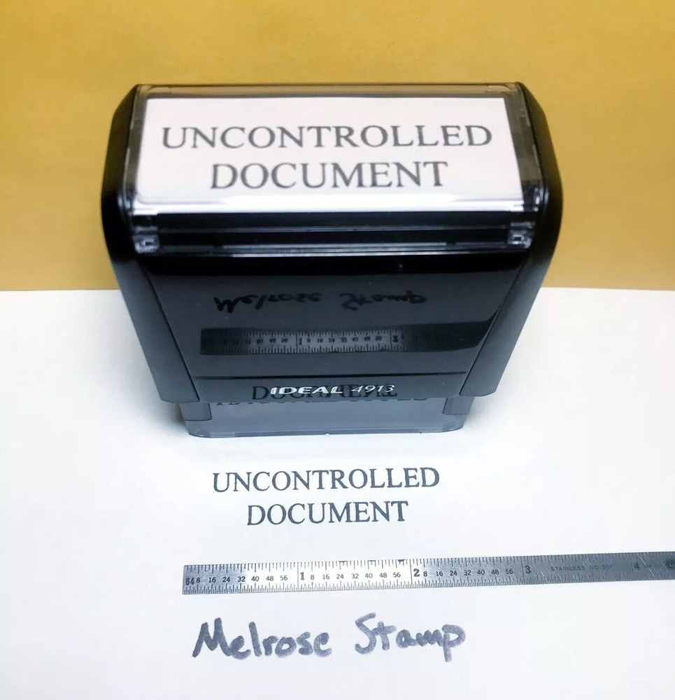 Uncontrolled Document Rubber Stamp Black Ink Self Inking Ideal 4913