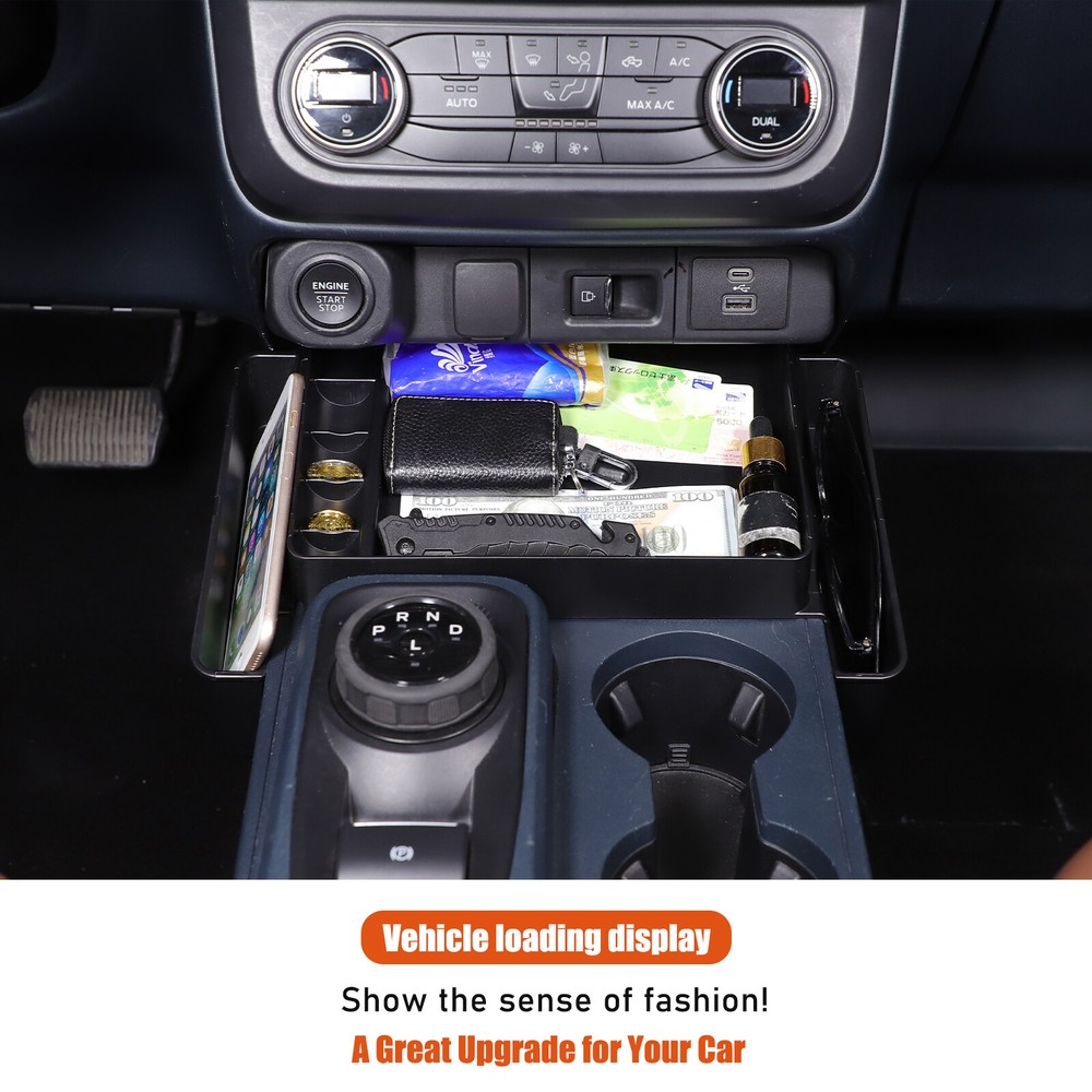 ABS Black Gear Shift Console Front Side Storage Box Tray For Ford Maverick 2022+