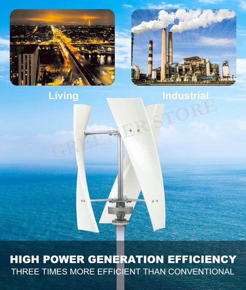 3000W 12V 24V 48V Vertical Axis Wind Turbine Generator Mppt Charge Controller