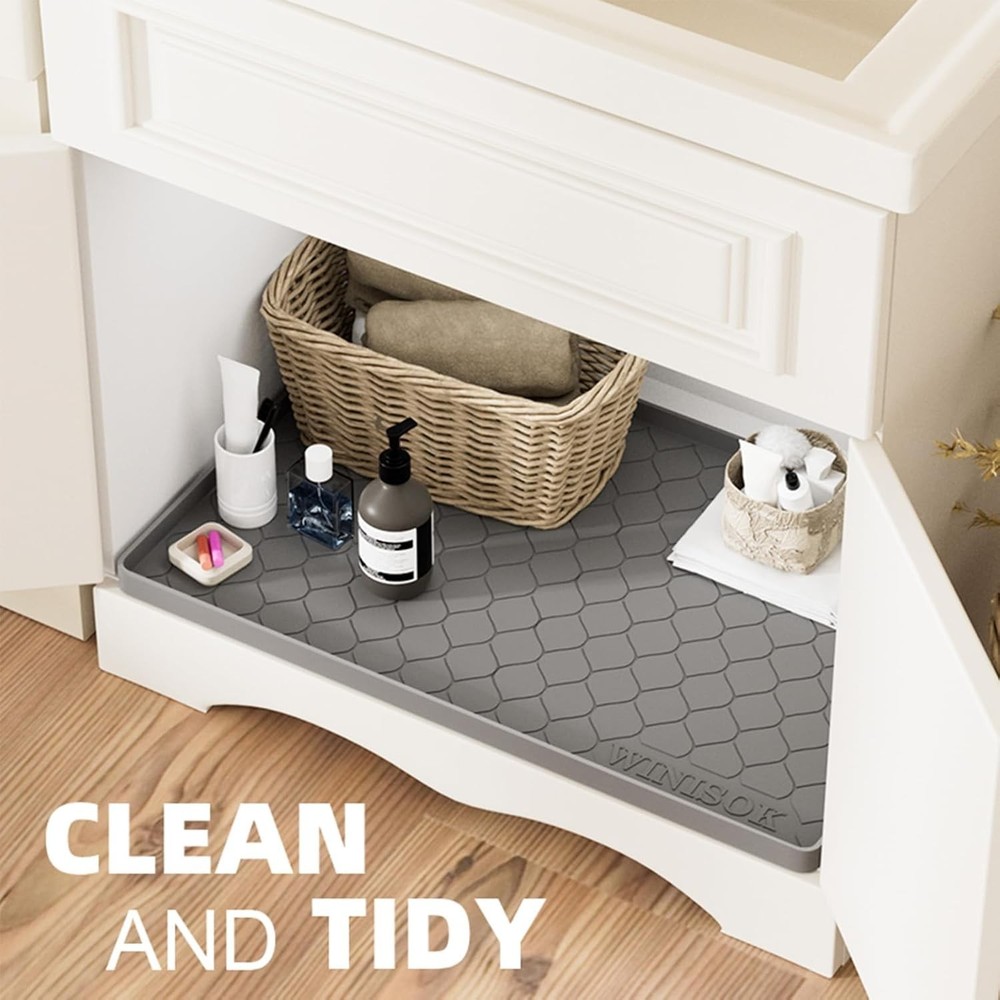 Versatile 34" x 22" Silicone Under Sink Protector - Clean & Worry-Free Solutions