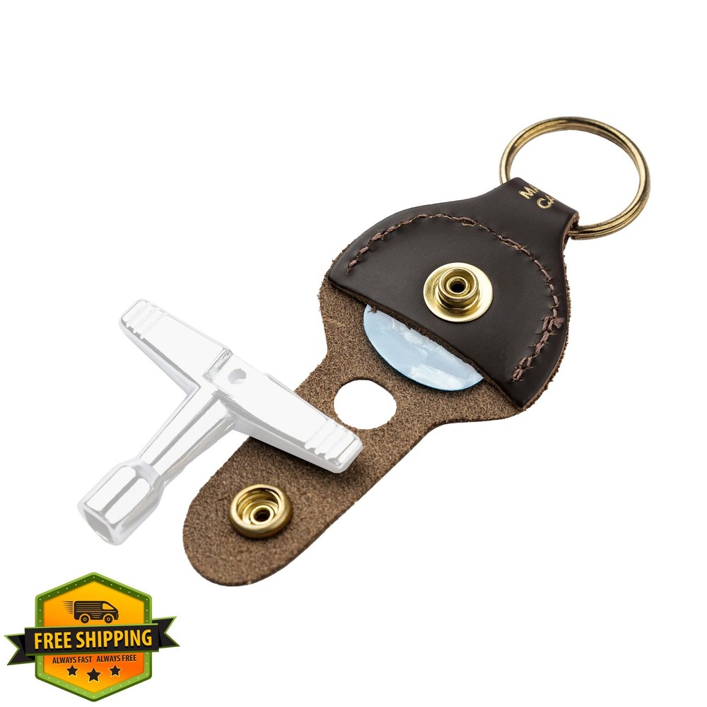 Levy's Drum Key Pick Holder Keychain Dark Brown