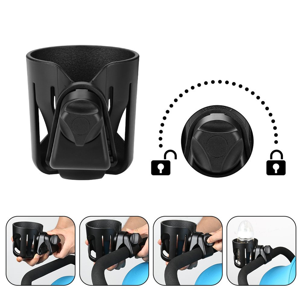 Universal Cup Holder, Stroller Cup Holder, 360° Rotatable Large Caliber Designed