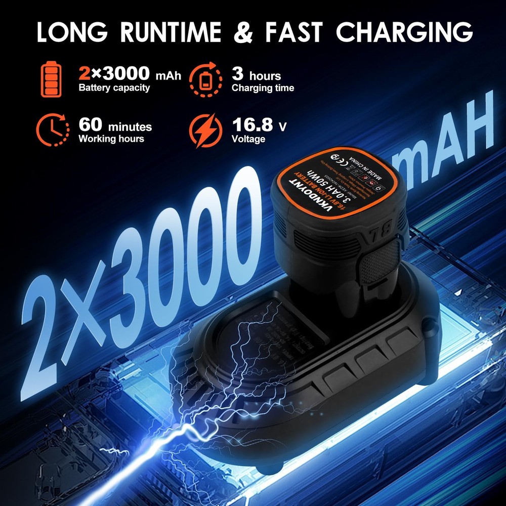 Brushless Small Sander with 36PCS Sandpapers, 2 Variable Speed Cordless Sande...