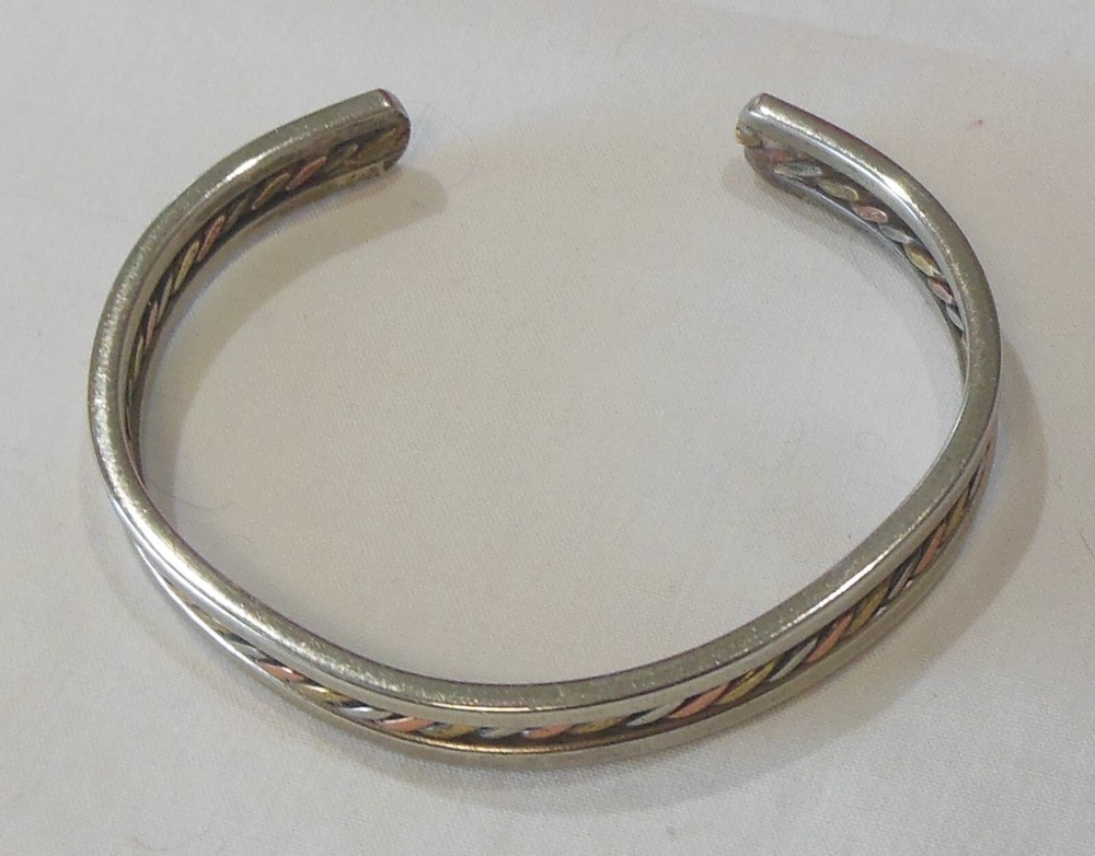 Silver-tone Silver & Copper Cuff Bracelet
