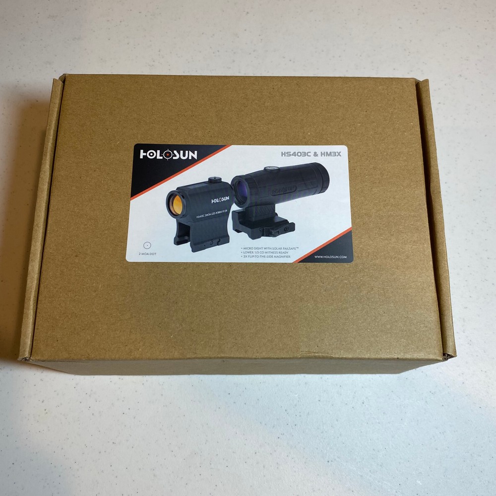 Holosun HS403C 2 MOA Dot Micro Red Dot Sights & HM3X 3X Magnifier Combo w/ Case