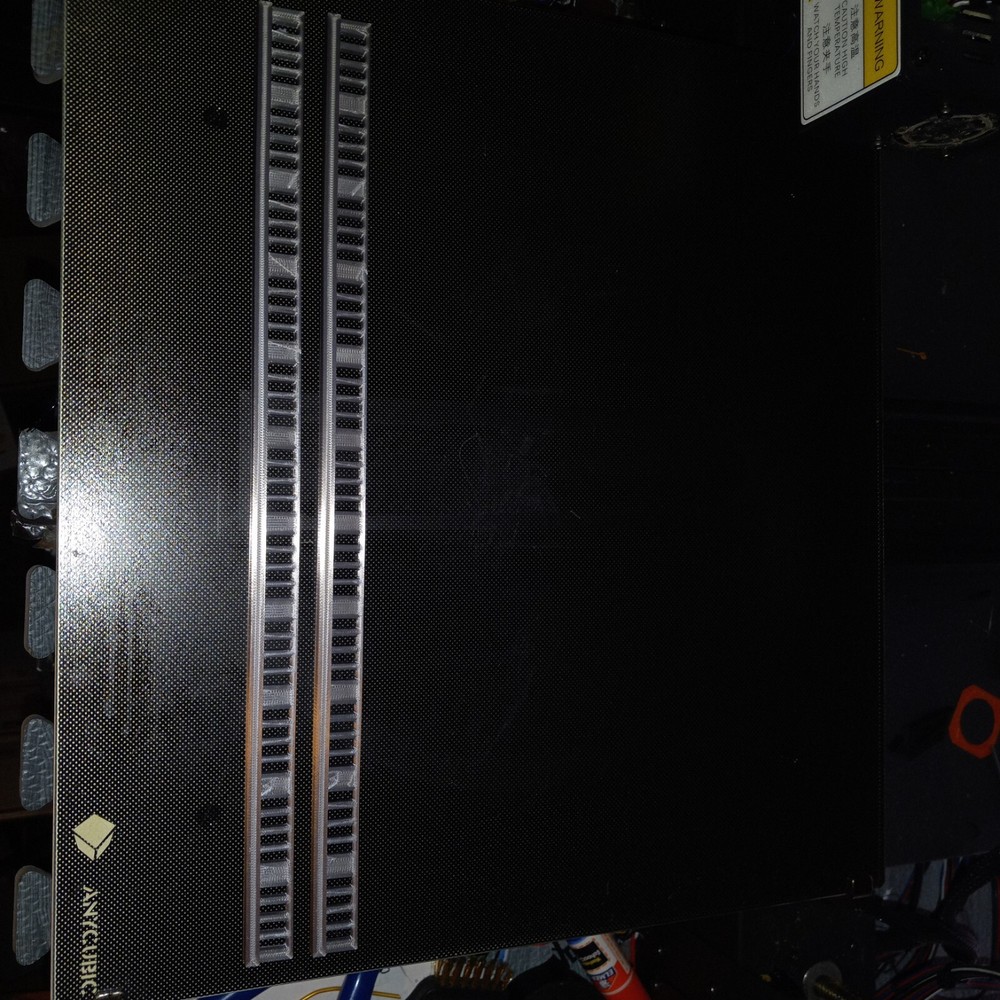 15" N scale Bridge or Road Railing pair 3D Printed