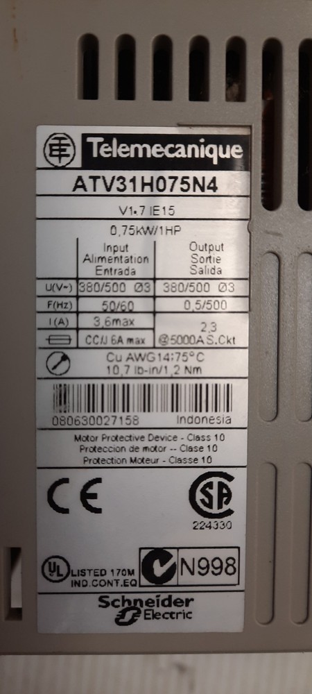 Schneider Telemecanique ATV31H075N4 Variable Speed Drive