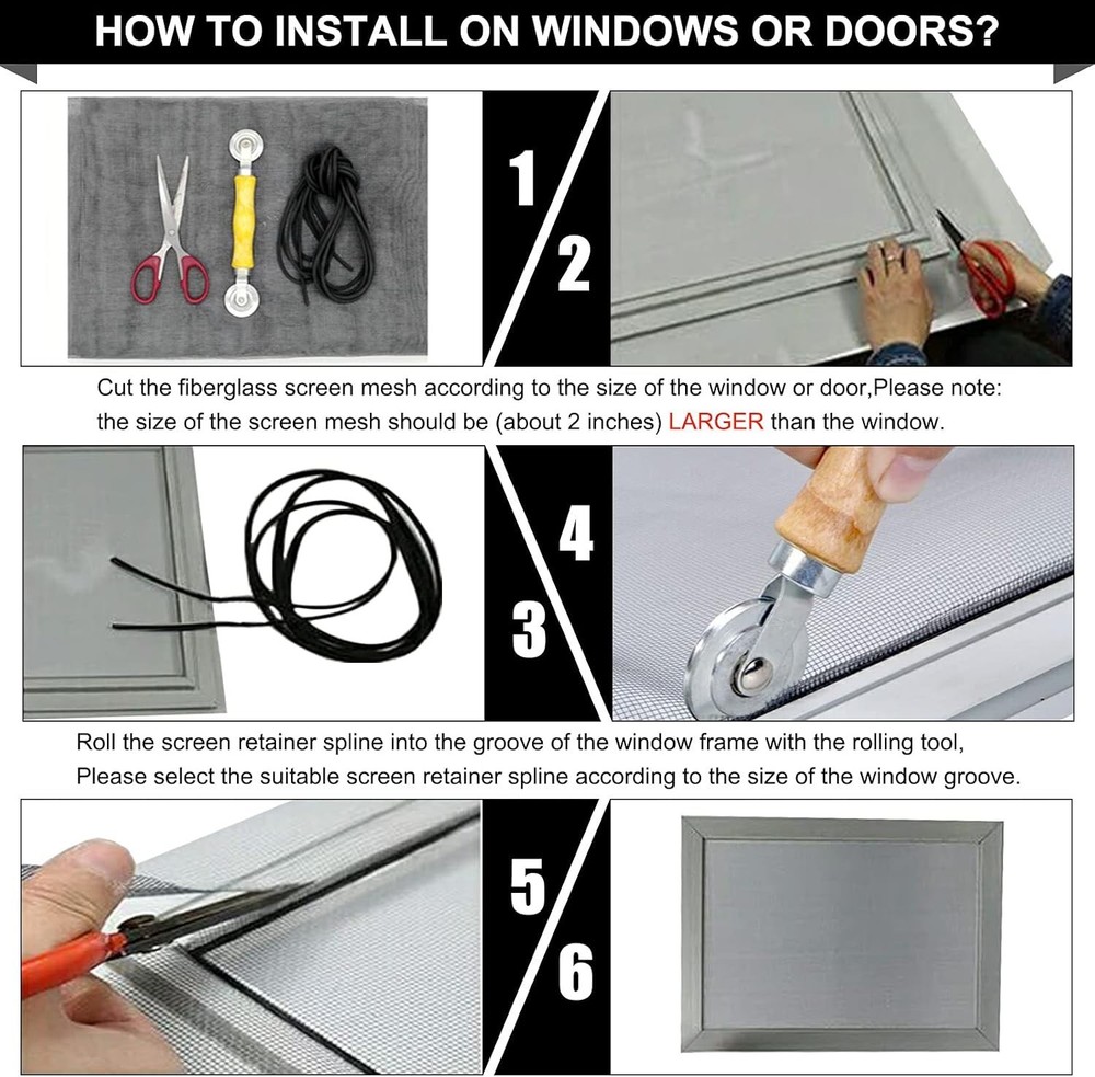 Customizable Pet Screen Replacement 36"x100" - Heavy Duty & Scratch Resistant