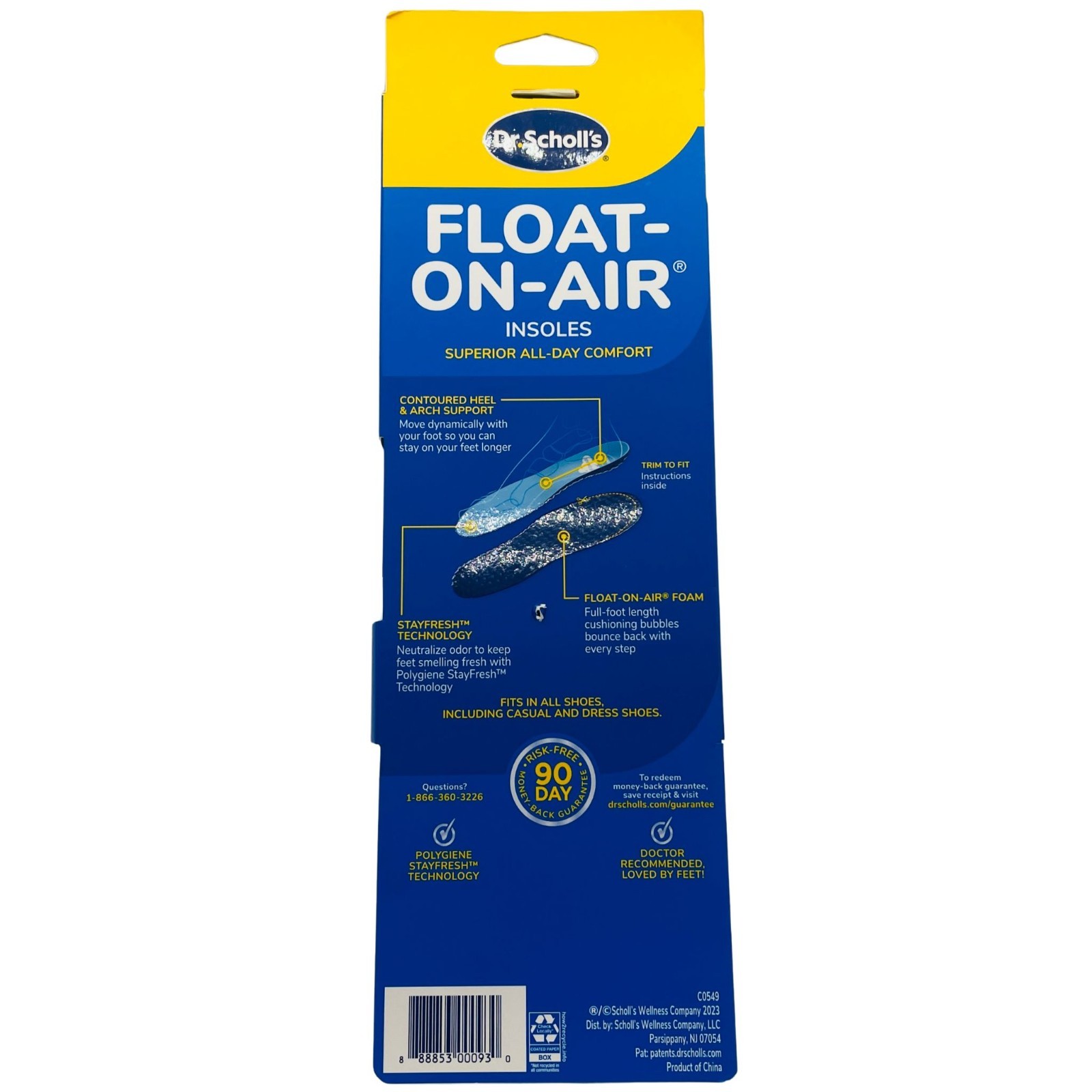 Dr. Scholl’s Float-On-Air Comfort Insoles Women’s Size 6–10 – New