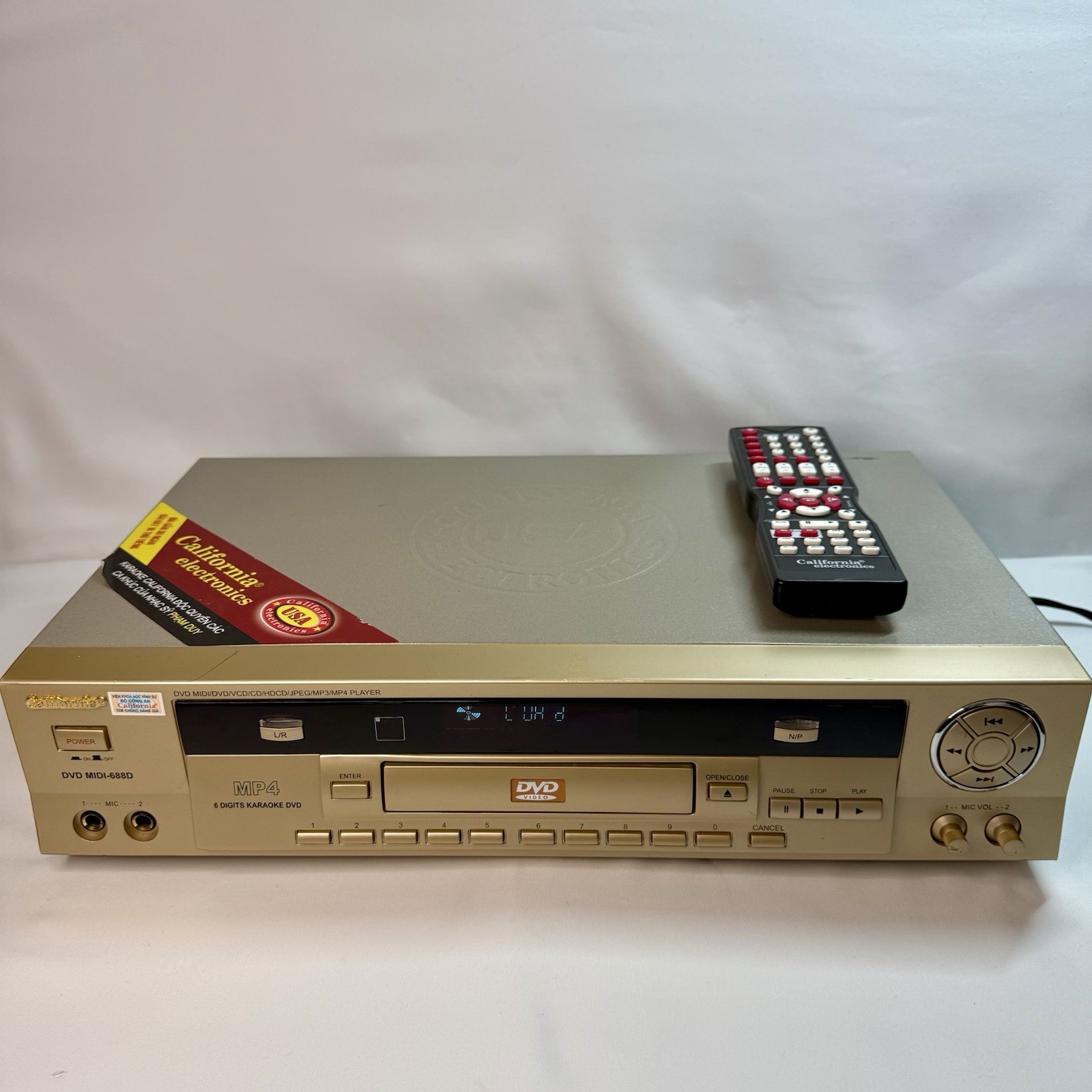 California Electronics DVD MIDI 688D Karaoke Player With Remote Tested Working