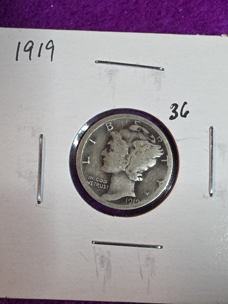 1919-P Mercury Silver Dime - 90% SILVER -