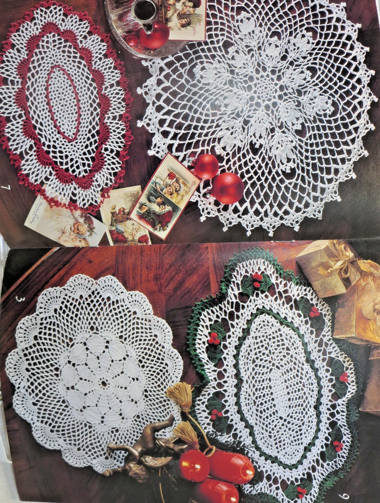 Doily Medley crochet pattern 9 designs, LA 2556