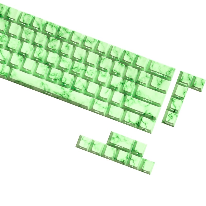 64/74Key Keycaps Emerald Theme Keycap Side Print Backlit Keycaps for Keyboards