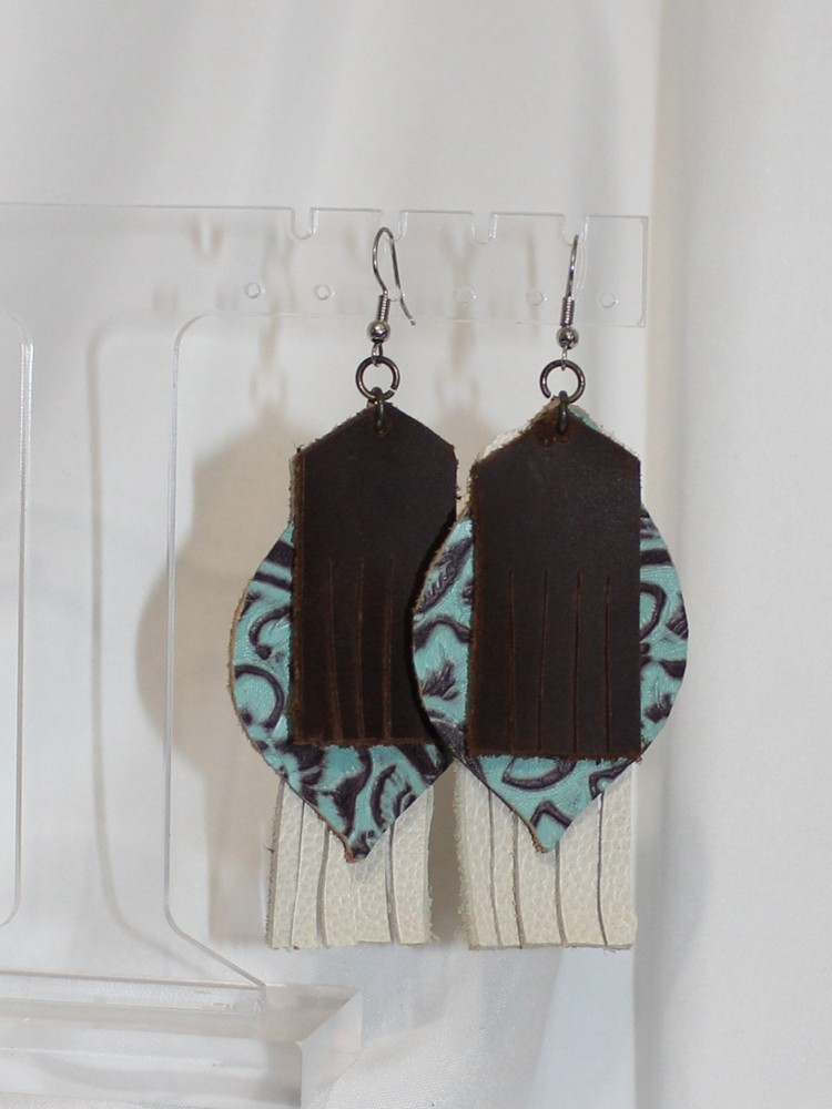 Nwt Handmade Leather Suede Dangle Earrings