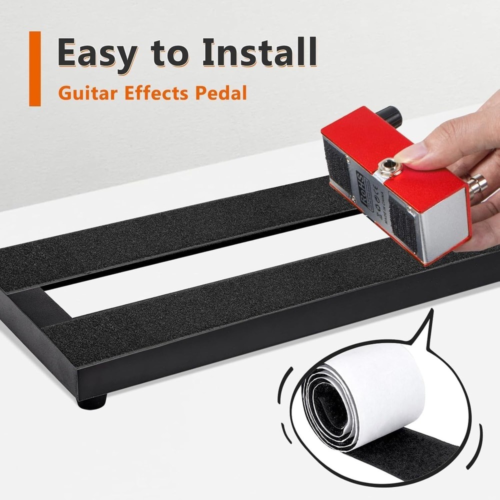 Versatile Guitar Pedal Board, 15x5.7in - Adjustable Mounting & Easy Access