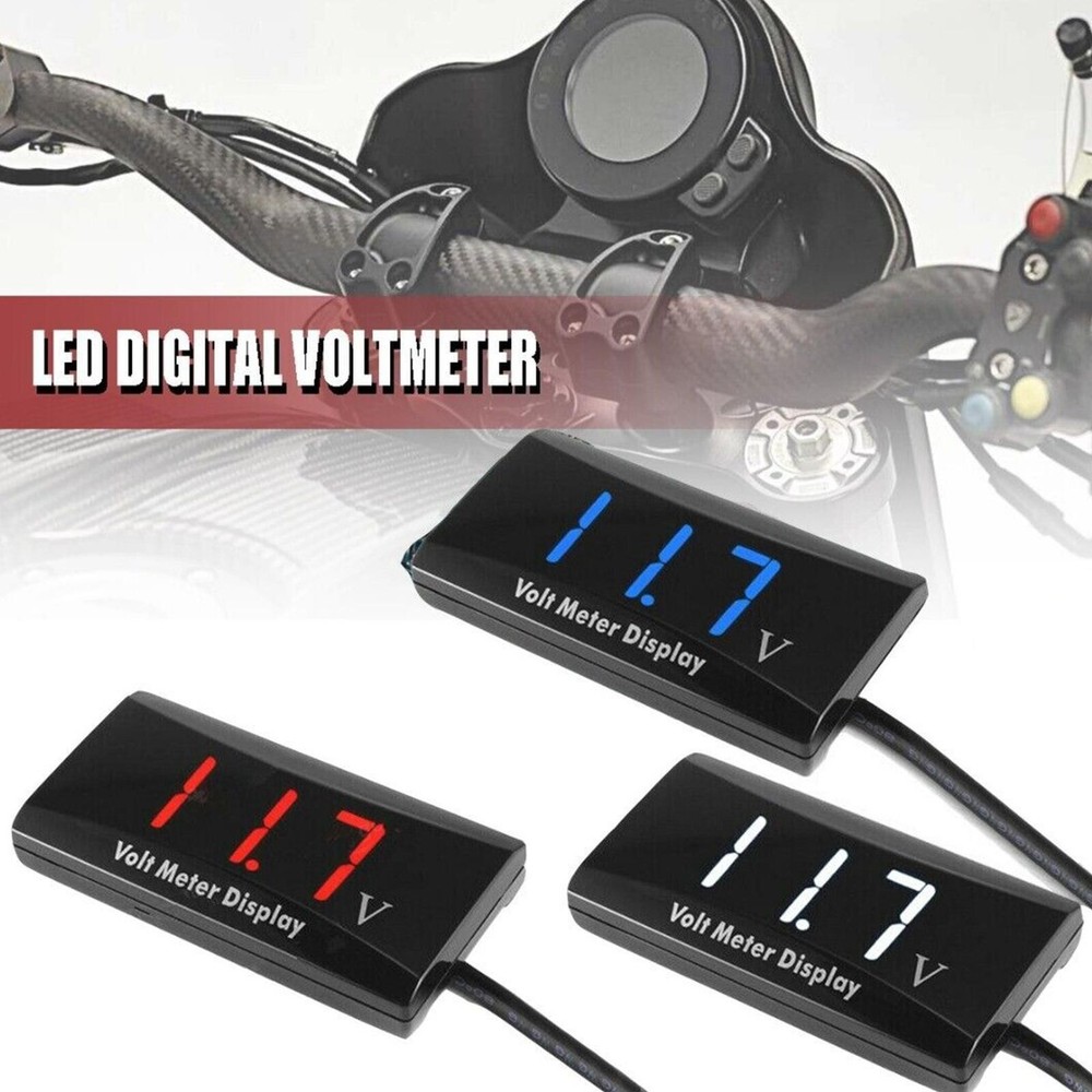 12V Digital LED Display Voltmeter Voltage Gauge Panel Meter Car Motorcycle