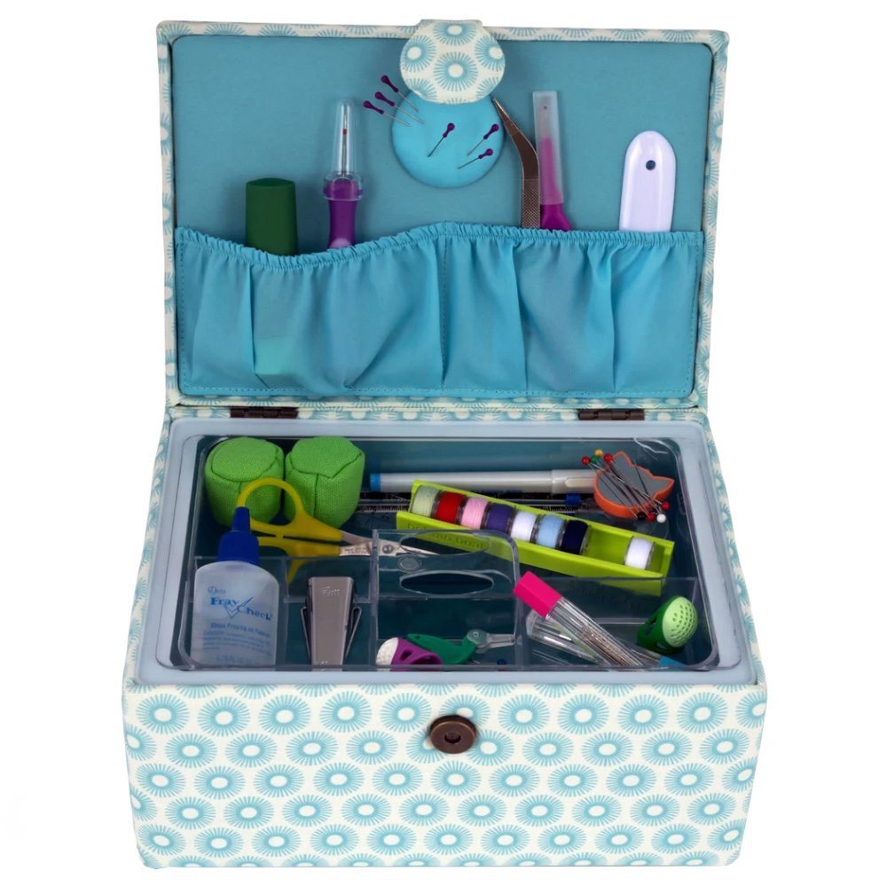 Dritz, Small Sewing Basket - Retro Blue