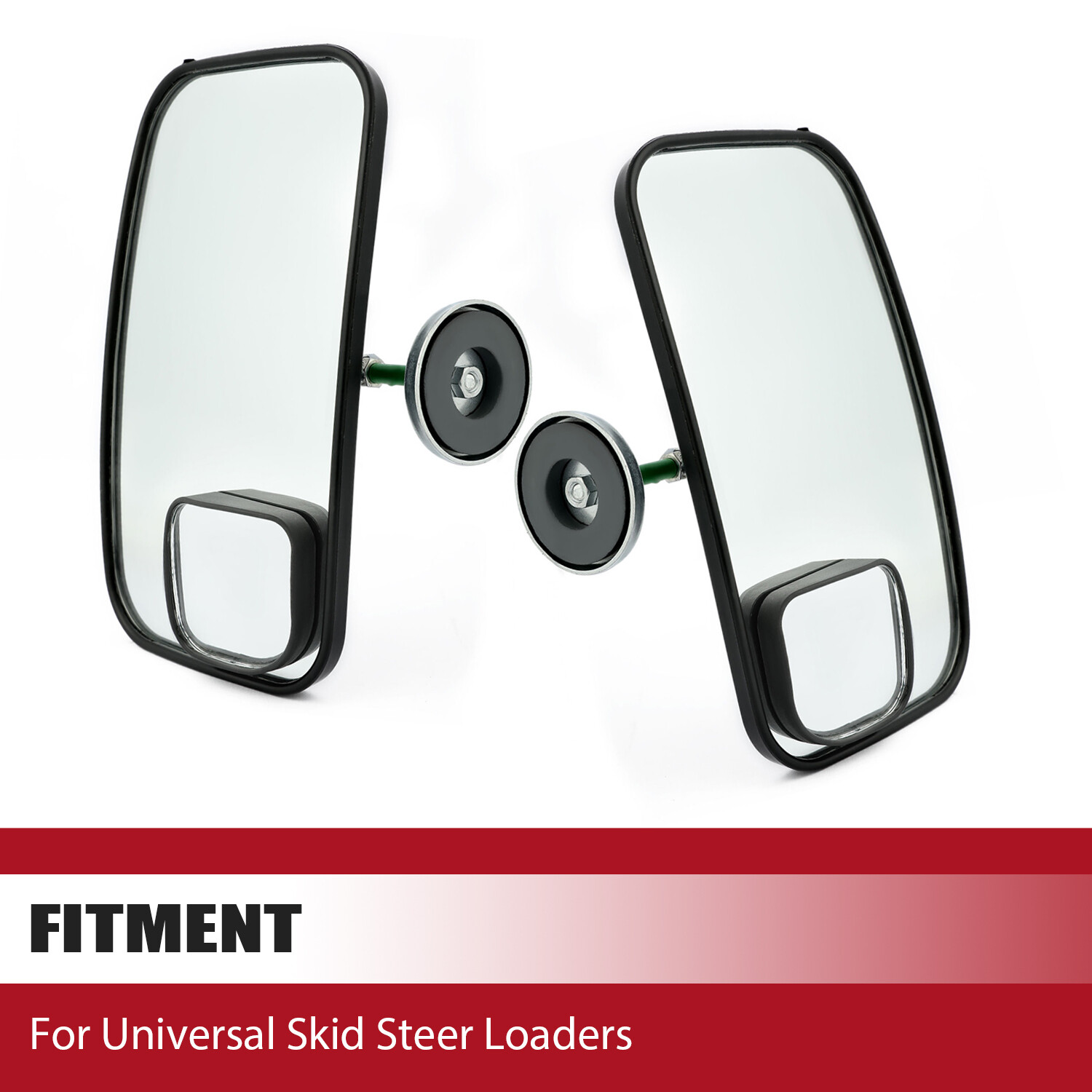 2 Magnetic Mirrors For Skid Steer Tractor Bobcat John Deere W/BLIND SPOT MIRRORS
