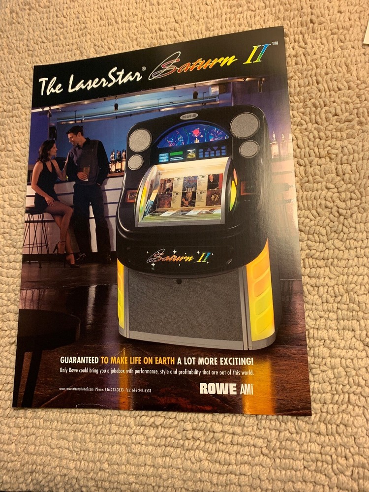 odd size 11- 8 1/4'' Rowe Saturn 2 Ii Jukebox FLYER
