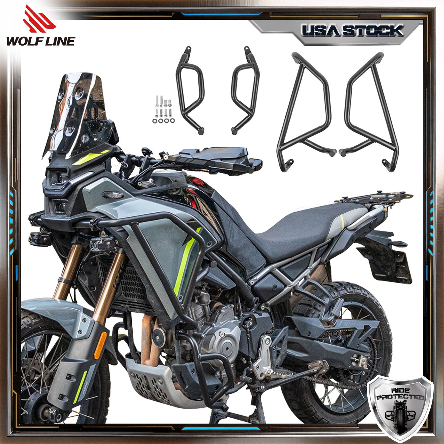 Crash Bar For CF Moto Ibex 450 MT Engine Guard Frame Protect 2025 2026 WOLFLINE