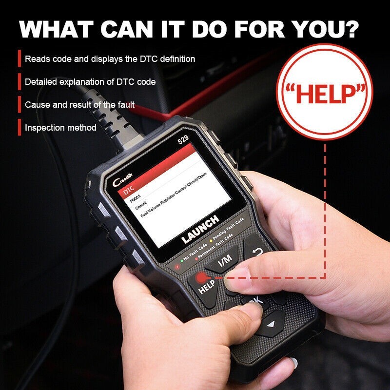 LAUNCH CR529 OBD2 Scanner OBD Code Reader Car Check Engine Fault Diagnostic Tool