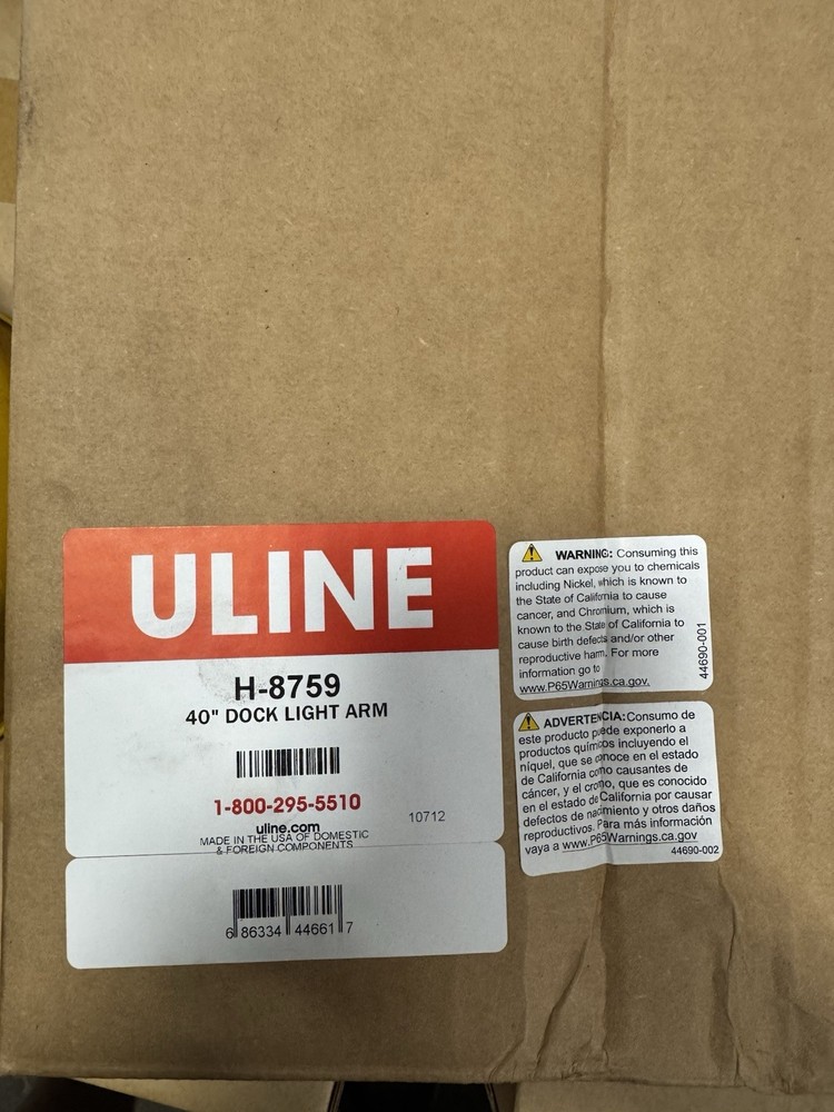 ULINE H-8759 Dock Light Arm, Universal Dock Light Arm, 40" Dock Light Adjustable