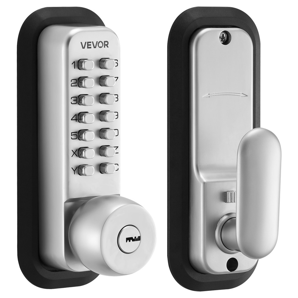 VEVOR Mechanical Keyless Entry Door Lock Keypad Door Knob 4-7 Digits Code Silver