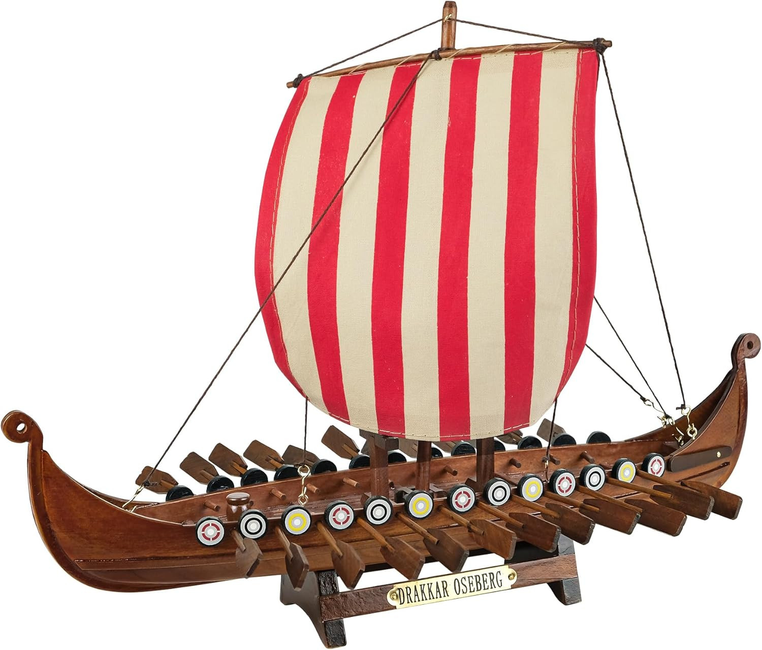 SAILINGSTORY Wooden Viking Ship Model Drakkar Oseberg 1/60 Scale Replica Scandin