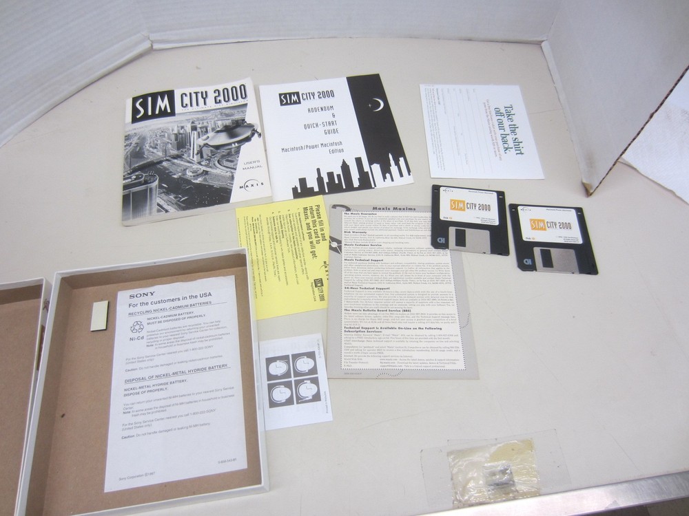 SIM CITY 2000 Big Box Mac/Power Mac Computer 1993 3.5" Disks