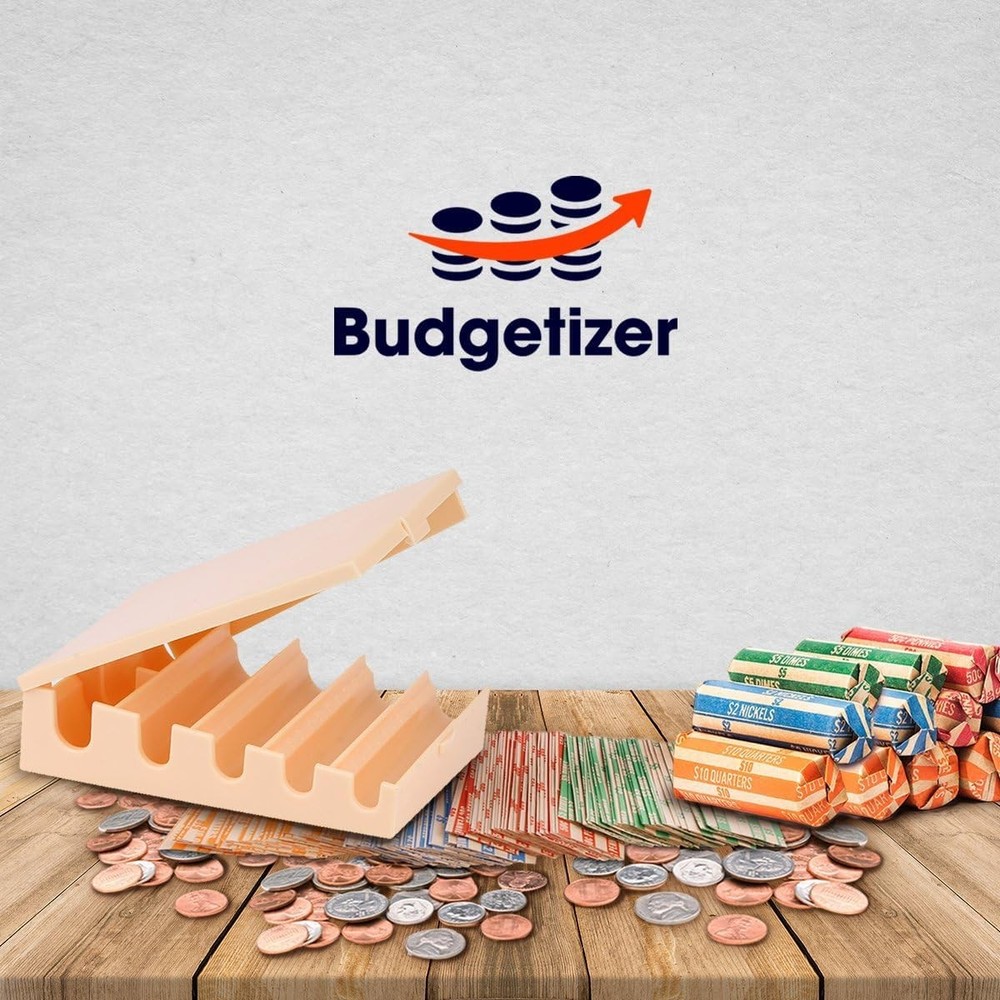 Coin Counters Tray & 4 Color-Coded Sorters Tubes Bundled +