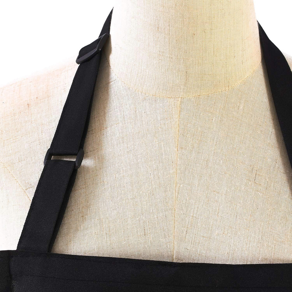 2 Pack Adjustable Bib Apron with 2 Pockets, Waterdrop Resistant Cooking Kitchen