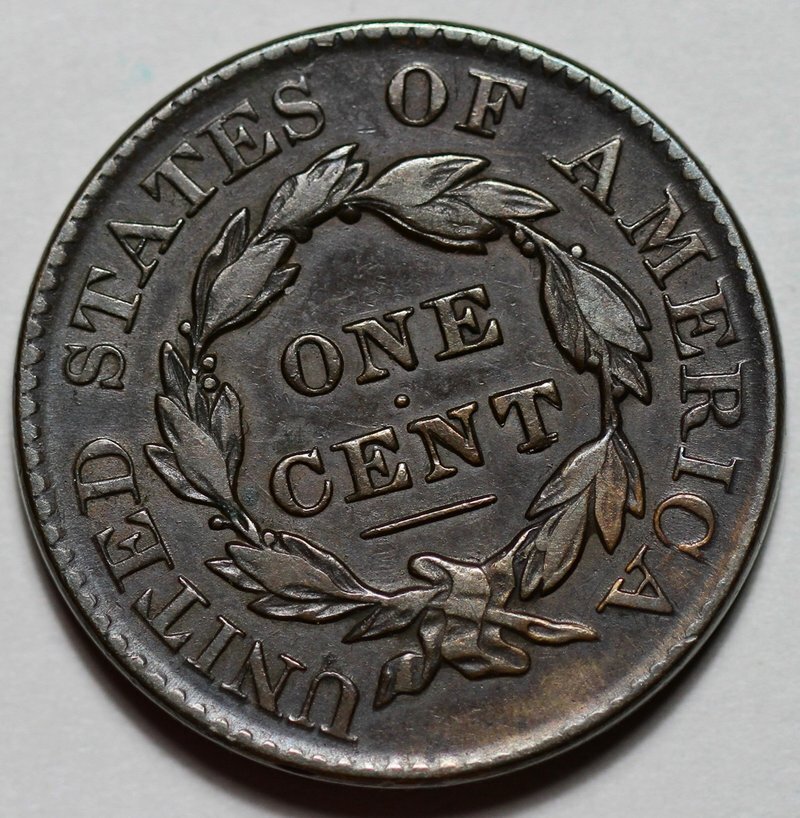 1827 Coronet Head Large Cent - US 1c Copper Coin